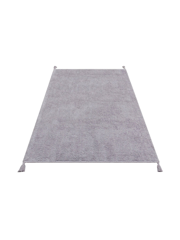 Cotton Baby 100% Natural Cotton Washable Non-Slip Based Baby Rug PLAIN GREY