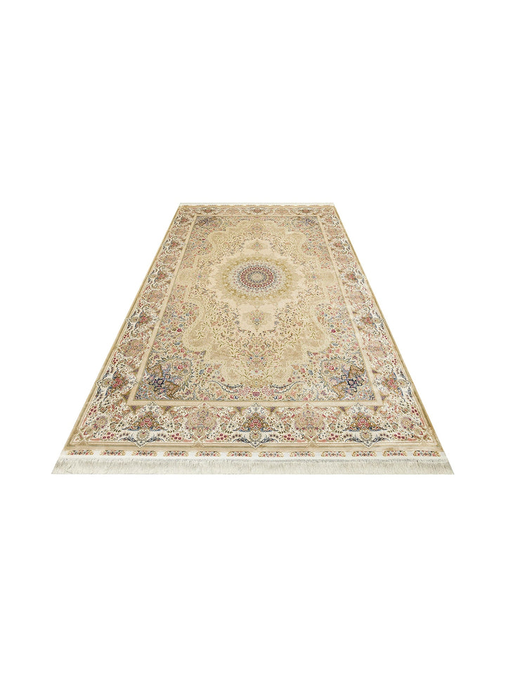 Topkapi Series High Quality Dense Woven Classic Patterned Special Shiny Living Room Carpet 06 CREAM