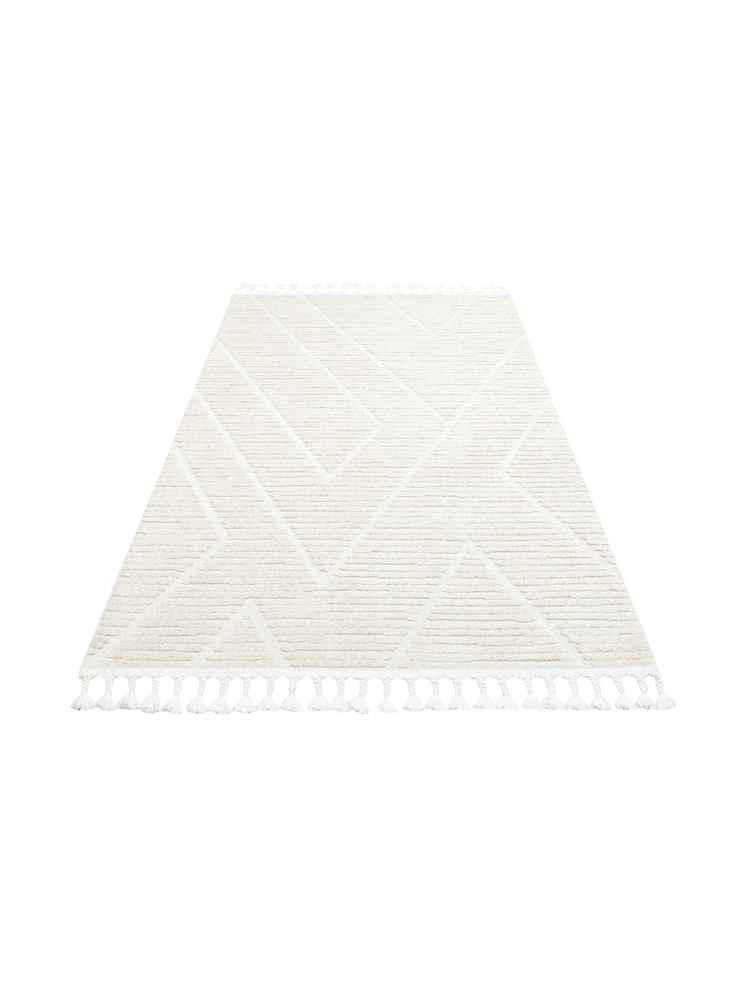 Tabasco Series Ethnic Patterned Living Room Hall Hallway Entrance Modern Scandinavian Carpet TAB 08 WHITE