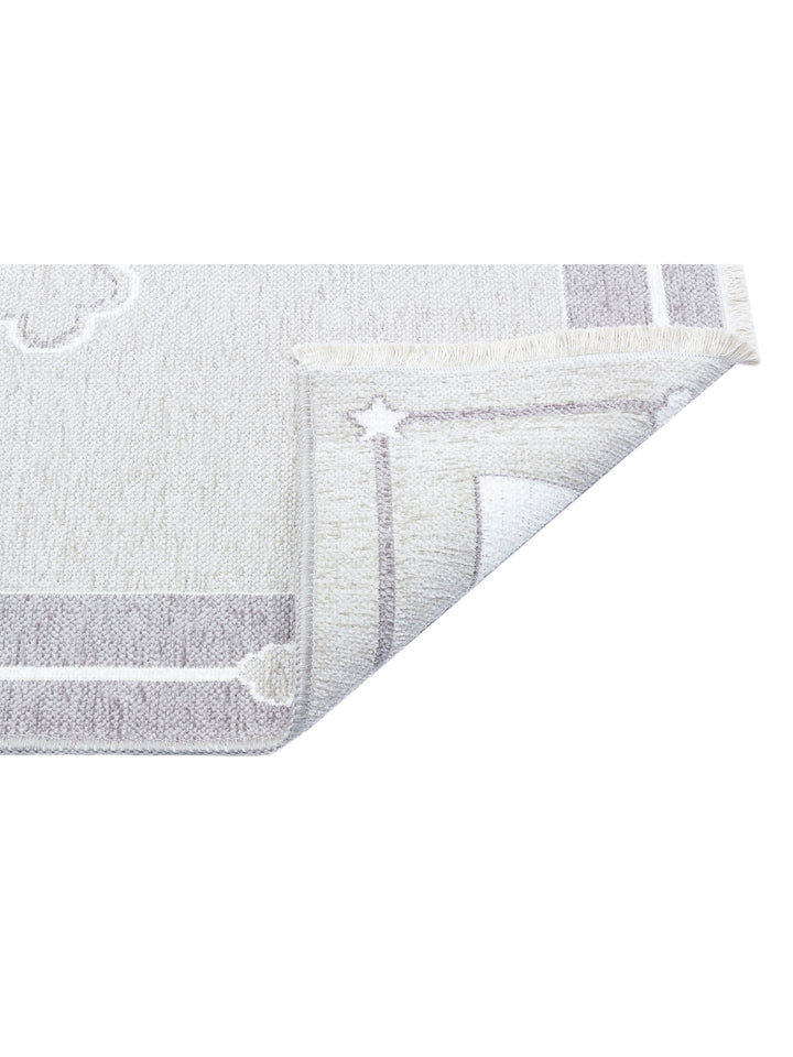 Baby Moon Cotton Washable Double-Sided Soft Textured Thin Children's Baby Room Carpet 01 GREY