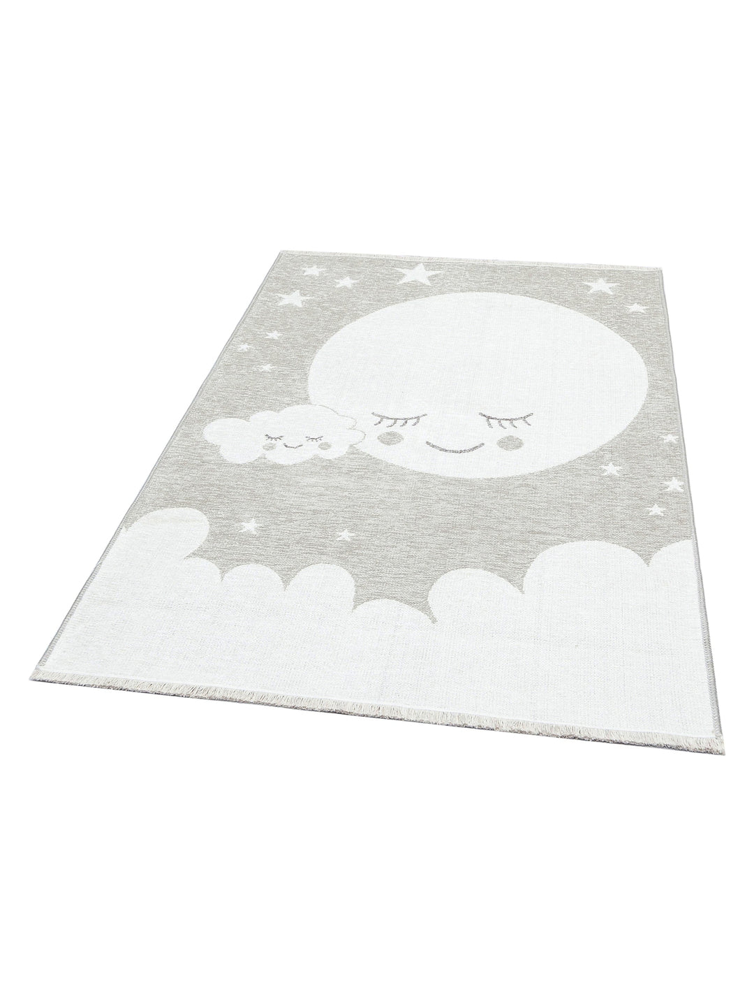 Baby Moon Cotton Washable Double-Sided Soft Textured Thin Child Baby Room Carpet 02 GREY