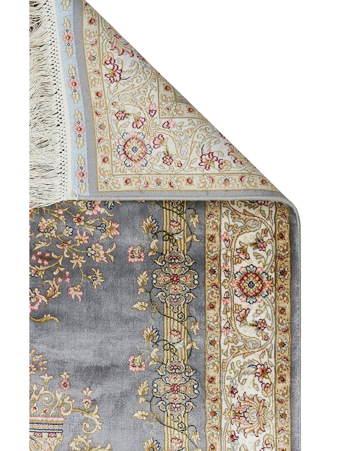 Topkapi Prayer Rug Classic Patterned High Quality Special Shiny Gift Dowry Prayer Rug 01 GREY