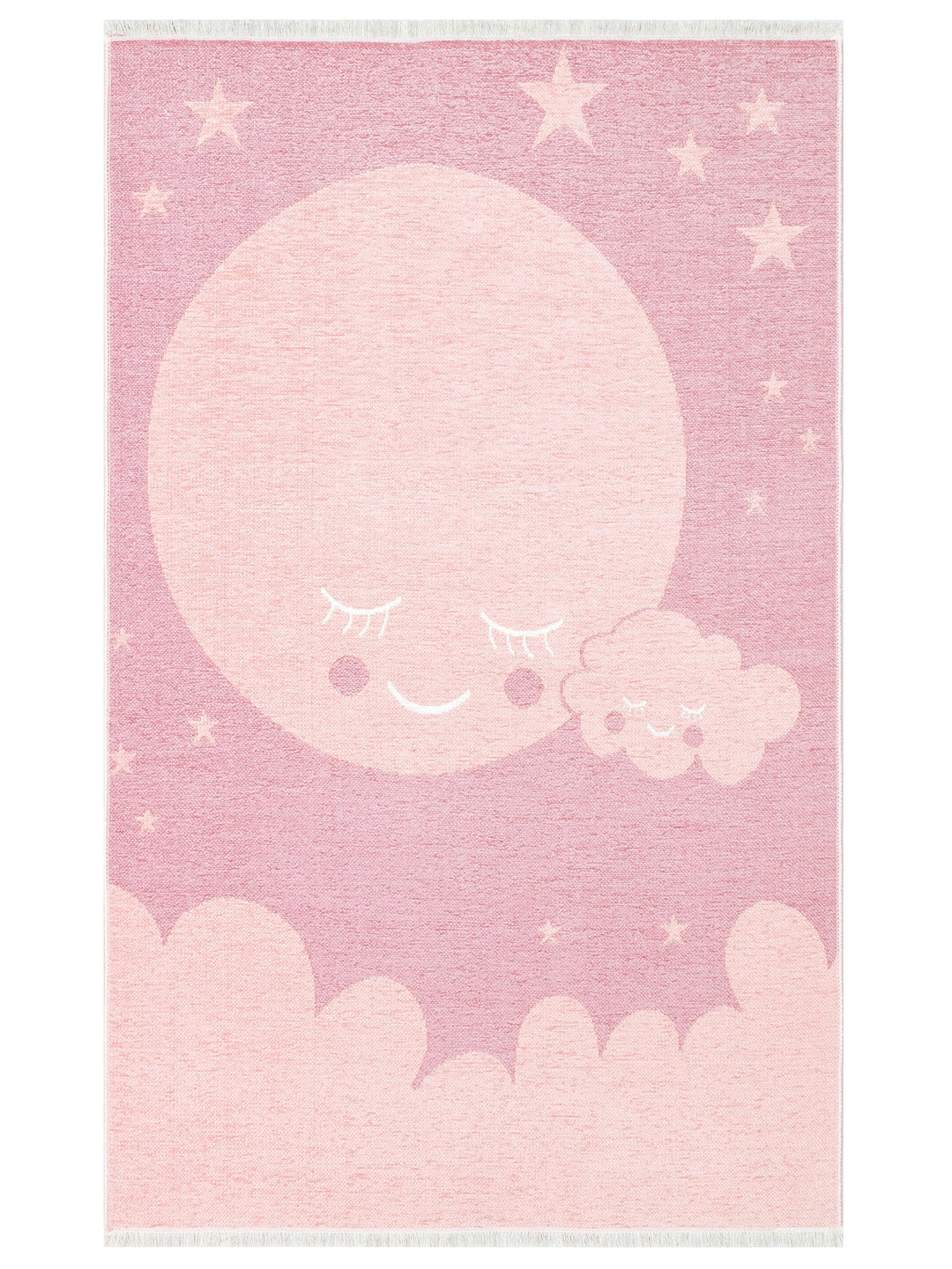 Baby Moon Cotton Washable Double Sided Soft Texture Thin Children's Baby Room Carpet 02 PINK