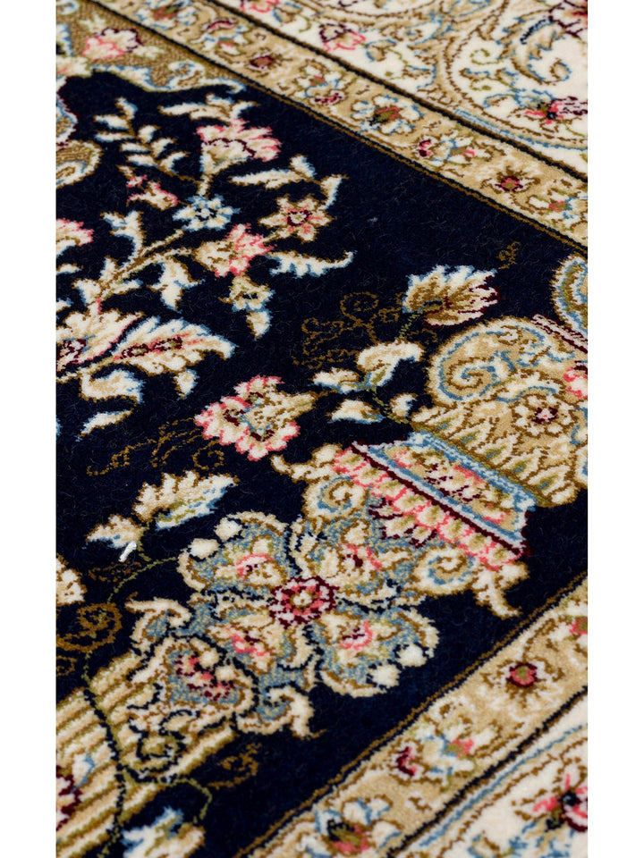 Topkapi Prayer Rug Classic Patterned High Quality Special Shiny Gift Dowry Prayer Rug 01 NAVY