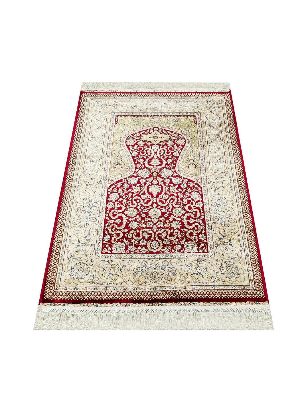 Topkapi Prayer Rug Classic Patterned High Quality Special Shiny Gift Dowry Prayer Rug 02 RED