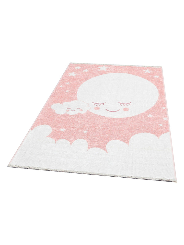 Baby Moon Cotton Washable Double Sided Soft Texture Thin Children's Baby Room Carpet 02 PINK