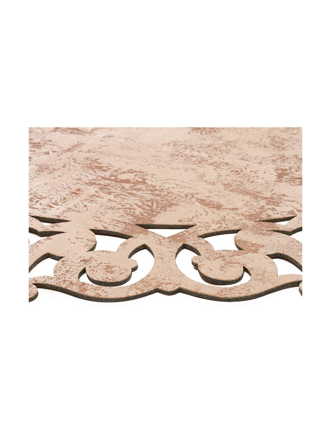 Engraving Classic and Modern Processing and Carving Shiny Bordered Artificial Leather Carpet 05 BEIGE COPPER Q