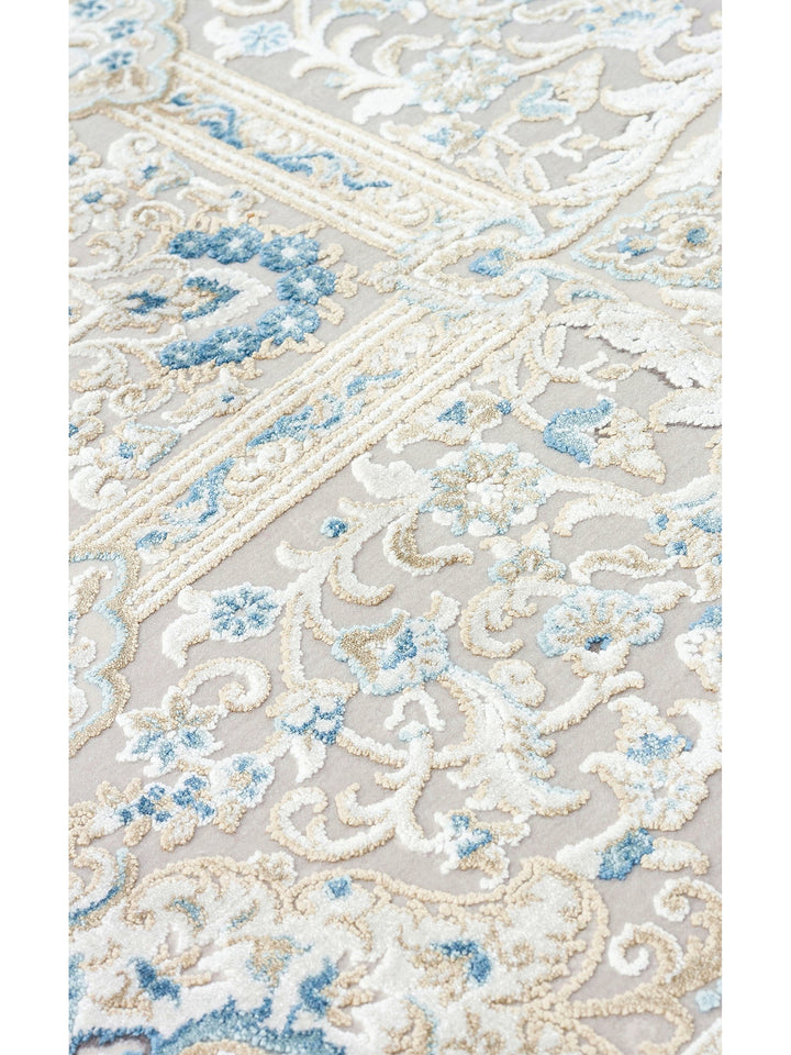 Uskudar Series High Quality Dense Woven Modern Living Room Carpet 01 CREAM BLUE