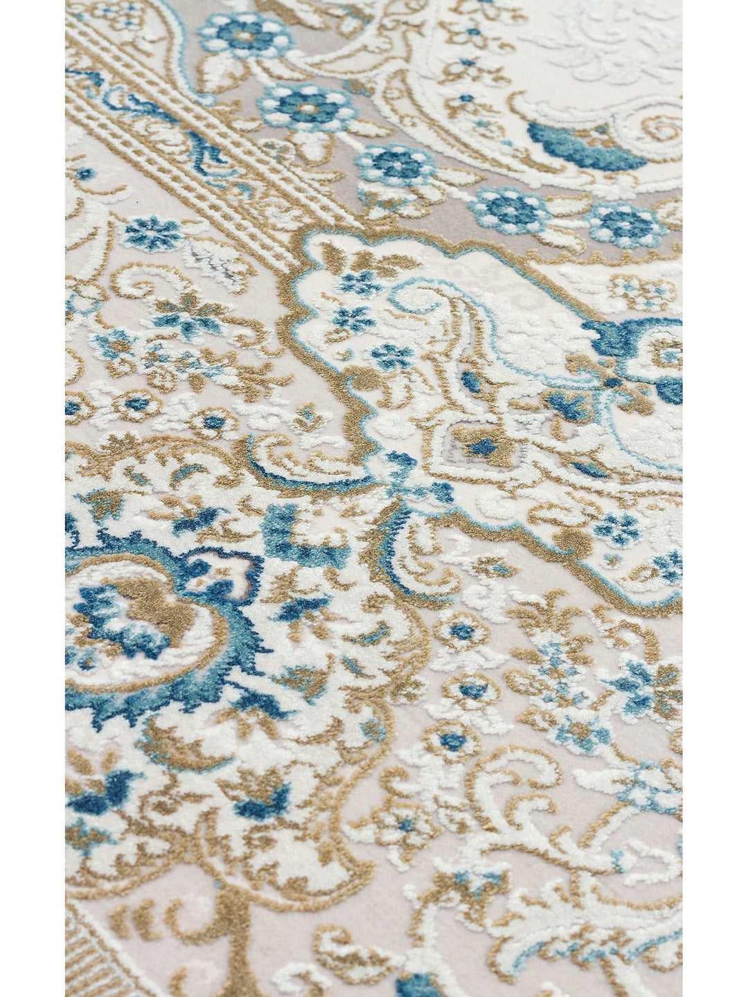 Uskudar Series High Quality Dense Woven Modern Living Room Carpet 01 CREAM BLUE