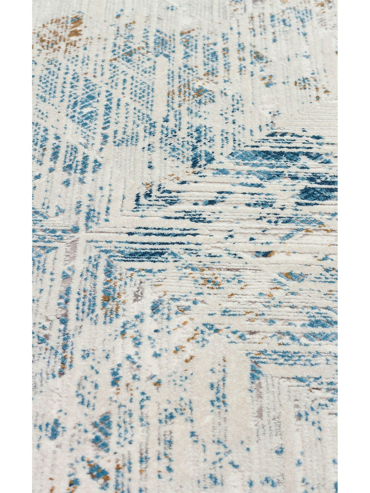 Üsküdar Series High Quality Dense Woven Modern Living Room Carpet 03 CREAM BLUE