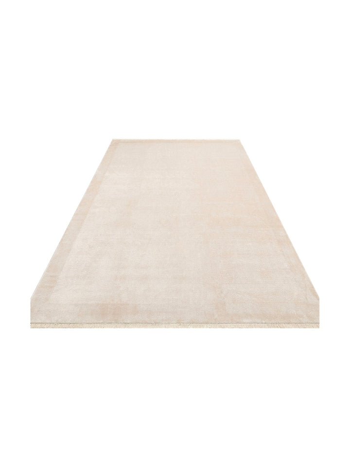 Montenegro Viscose Blend Plain Patterned Tight Weave Living Room Hall Hallway Modern Carpet 02 BEIGE