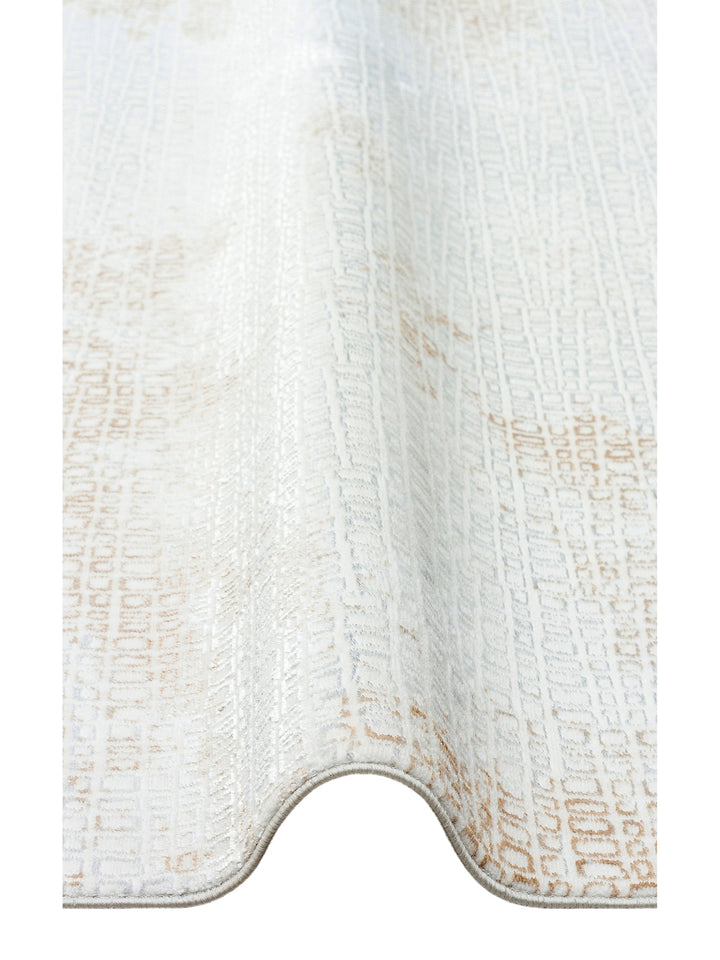 Smooth Washable Non-Slip Shiny Living Room Hallway Fine Woven Modern Carpet 108 CREAM BEIGE