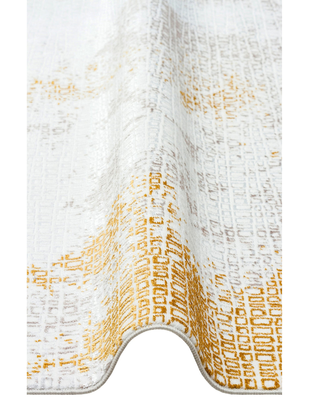 Smooth Washable Non-Slip Shiny Living Room Hall Hallway Fine Woven Modern Carpet 108 CREAM GOLD