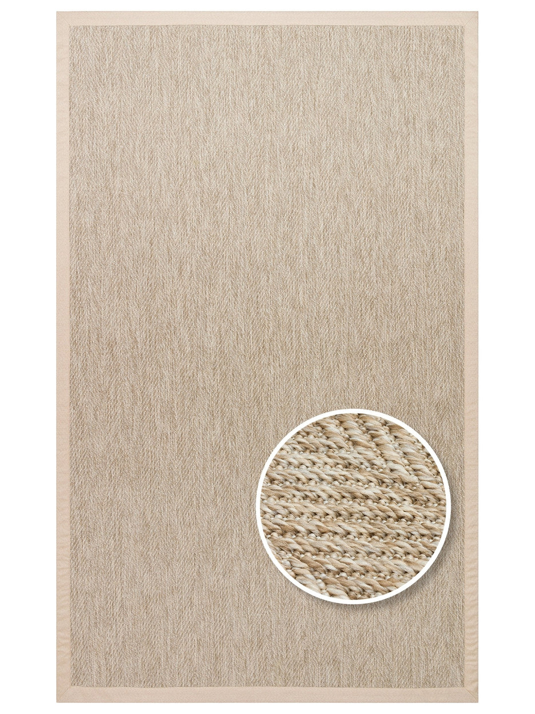 Dream Bordered Indoor and Outdoor Use Lint-Free Easy-to-Clean Sisal Carpet 2704LBBB