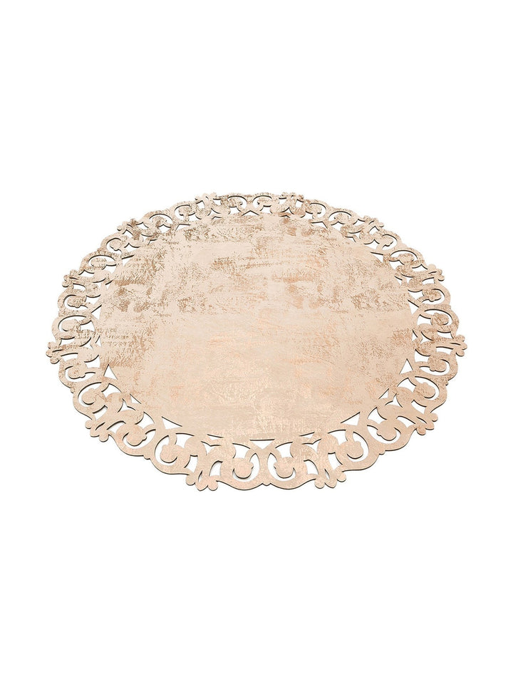 Engraving Classic and Modern Processing and Carving Shiny Bordered Artificial Leather Carpet 05 BEIGE COPPER Q