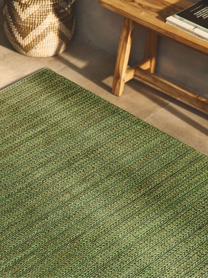 Knit Jute 100% Natural Living Room Corridor Entrance Kitchen Balcony Hand Woven Carpet TRIPLE GREEN XW