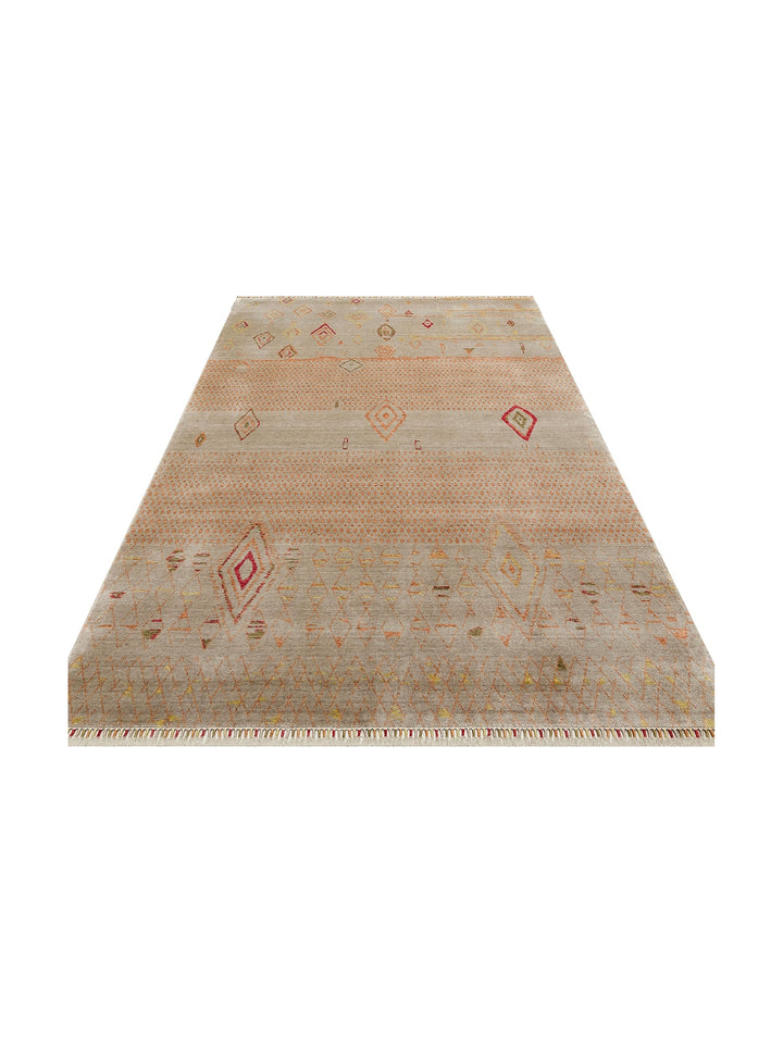 Oushak Carnaval 100% Natural Easy to Clean Handmade Tencel Modern Uşak Carpet 15 BEIG