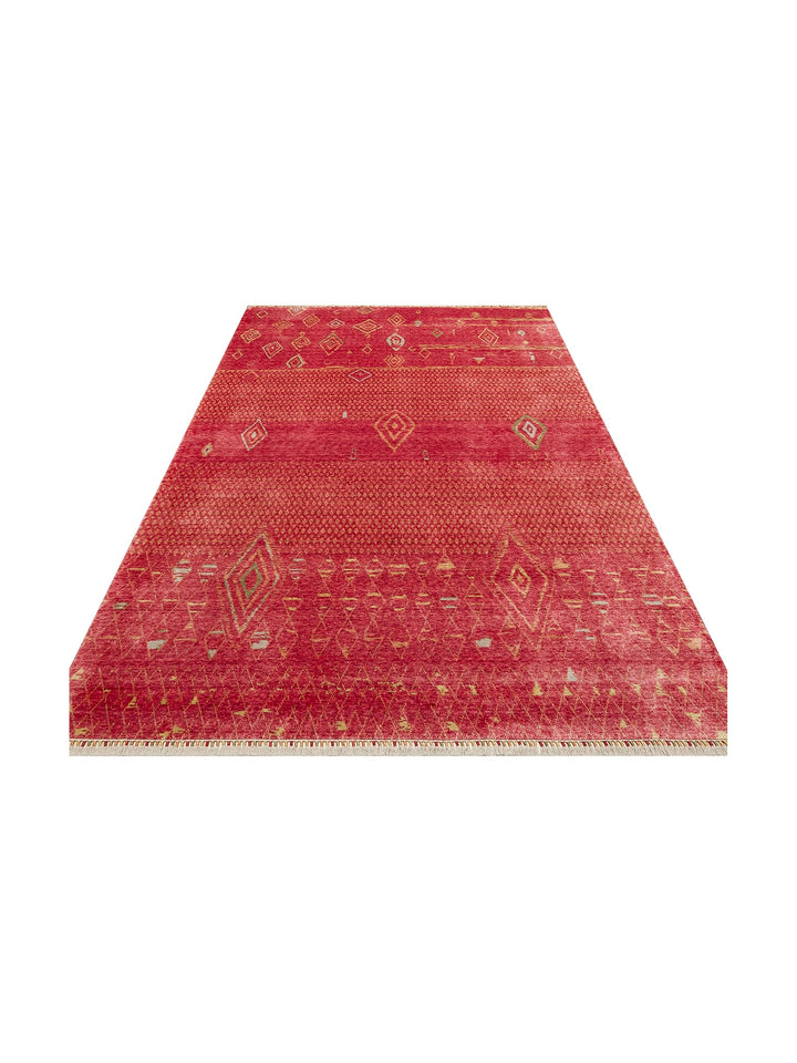 Oushak Carnaval 100% Natural Easy to Clean Handmade Tencel Modern Uşak Carpet 15 RED