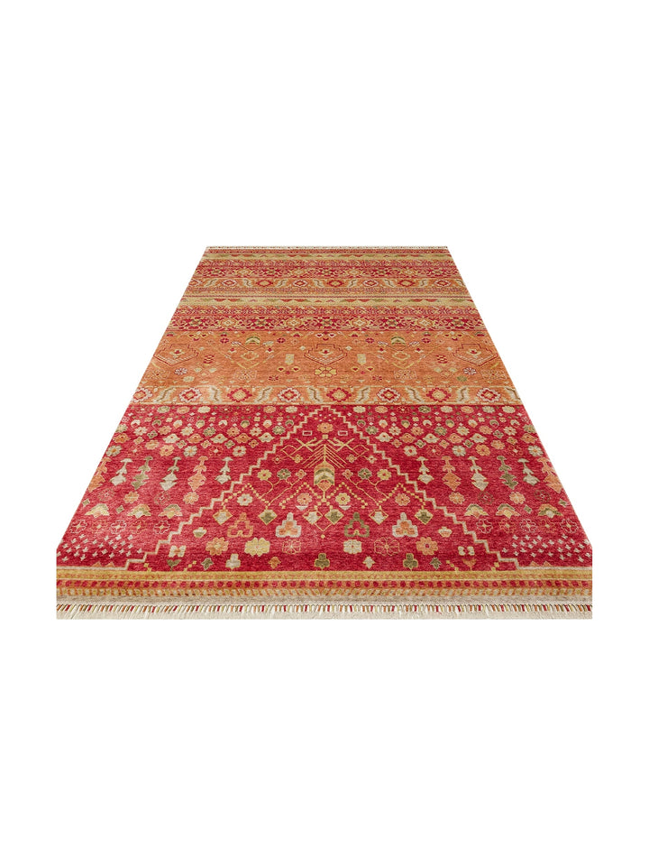 Oushak Carnaval 100% Natural Easy to Clean Handmade Tencel Modern Uşak Carpet 17 RED