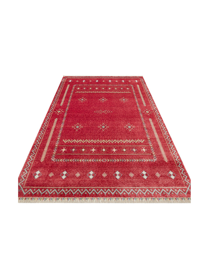 Oushak Carnaval 100% Natural Easy to Clean Handmade Tencel Modern Uşak Carpet 20 REDM