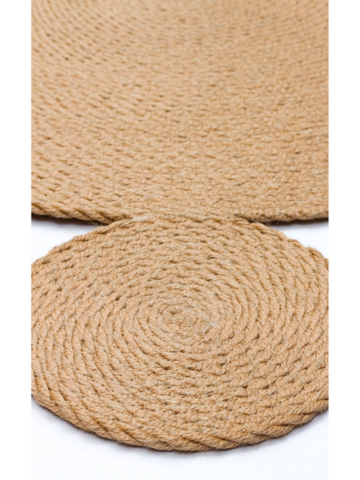 Cancun Jute Look Double Sided Living Room Corridor Kitchen Cotton Straw Knitted Carpet 03 JUT NATURAL