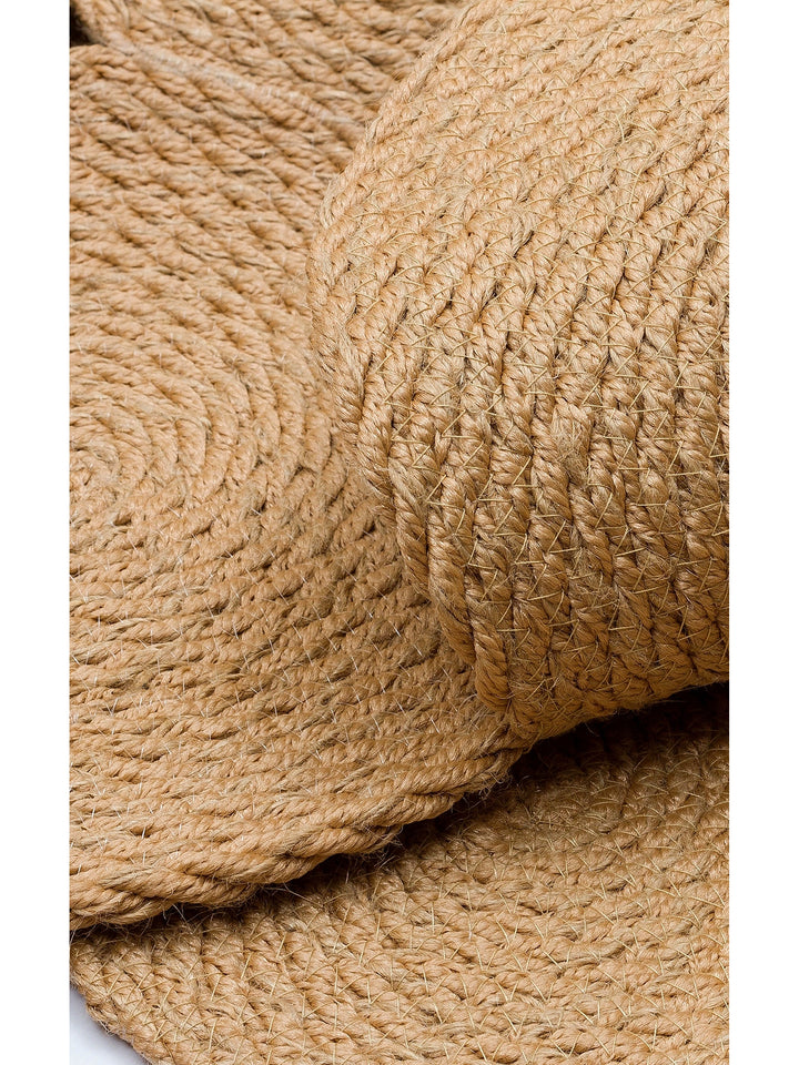 Cancun Jute Look Double Sided Living Room Hallway Kitchen Cotton Straw Knitted Carpet 07 JUT NATURAL