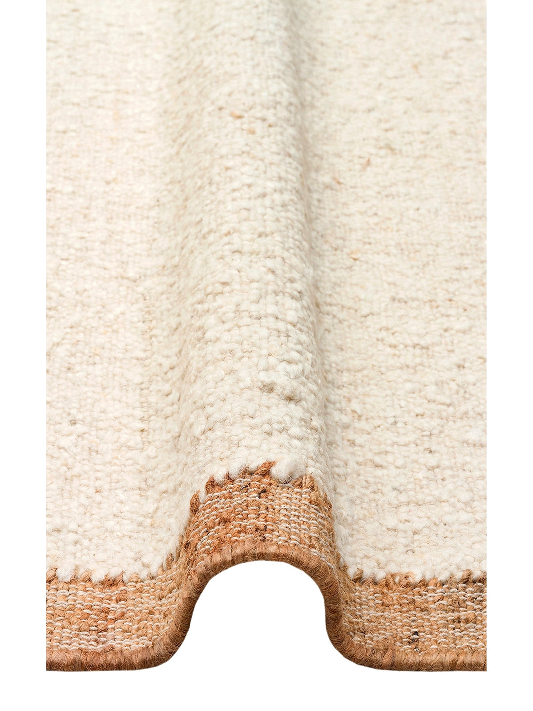 Urumchi 100% Natural Wool Jute Mix Living Room Hall Hallway Kitchen Hand Woven Carpet 01KREMNATURAL