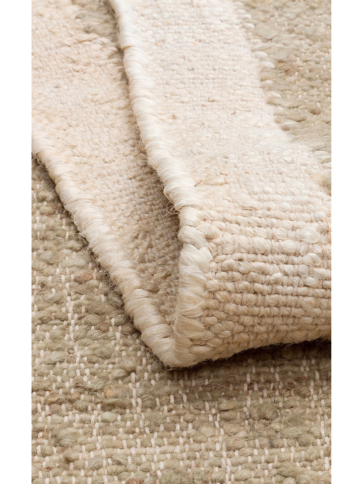 Urumchi 100% Natural Wool Jute Mix Living Room Hall Hallway Kitchen Hand Woven Carpet 01 MINT CREAM