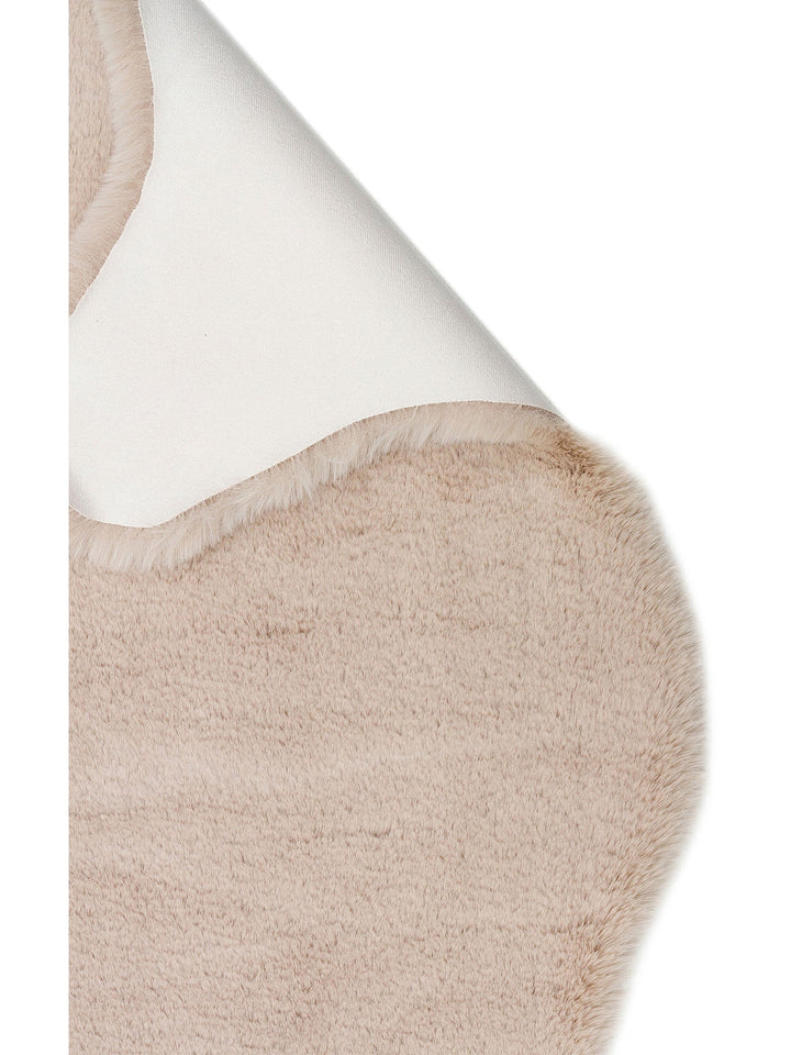 Bunny New Yumuşak Dokulu Uzun Tüylü Yıkanabilir Tavşan Postu BEIGE SINGLE N - Carpetdocia