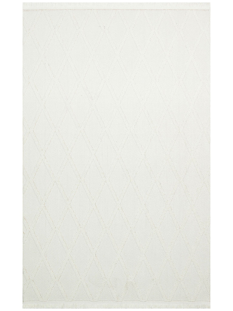 Comfy Modern Desenli Oturma Odası Koridor Antre Yatak Odası Örgü Dokuma Halı 04 CREAM