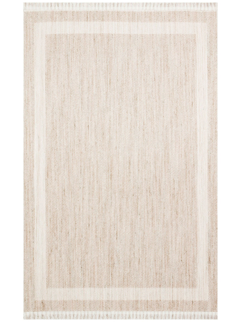 Comfy Modern Desenli Oturma Odası Koridor Antre Yatak Odası Örgü Dokuma Halı 05 BEIGE