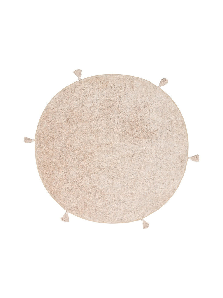 Cotton Baby %100 Naturel Pamuk Yıkanabilir Kaymaz Tabanlı Bebek Halısı PLAIN BEIGE Q