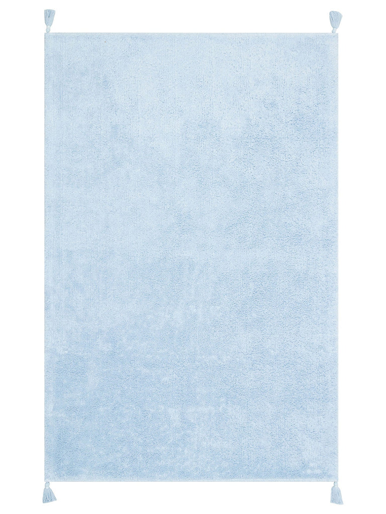 Cotton Baby %100 Naturel Pamuk Yıkanabilir Kaymaz Tabanlı Bebek Halısı PLAIN BLUE