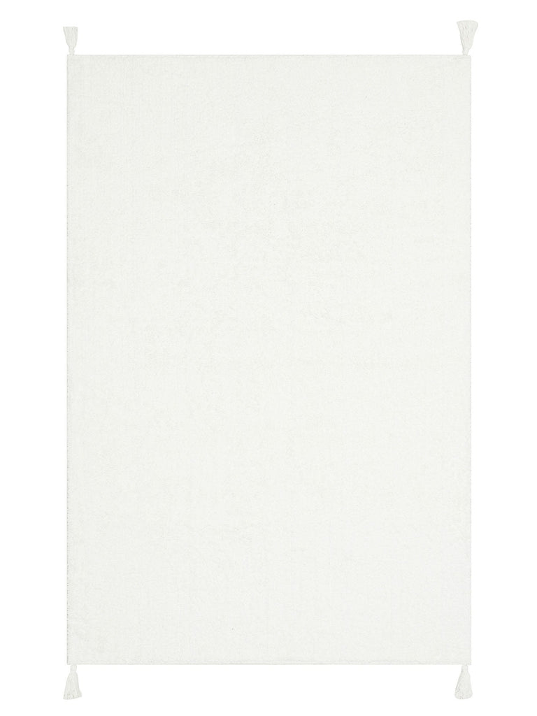 Cotton Baby %100 Naturel Pamuk Yıkanabilir Kaymaz Tabanlı Bebek Halısı PLAIN WHITE