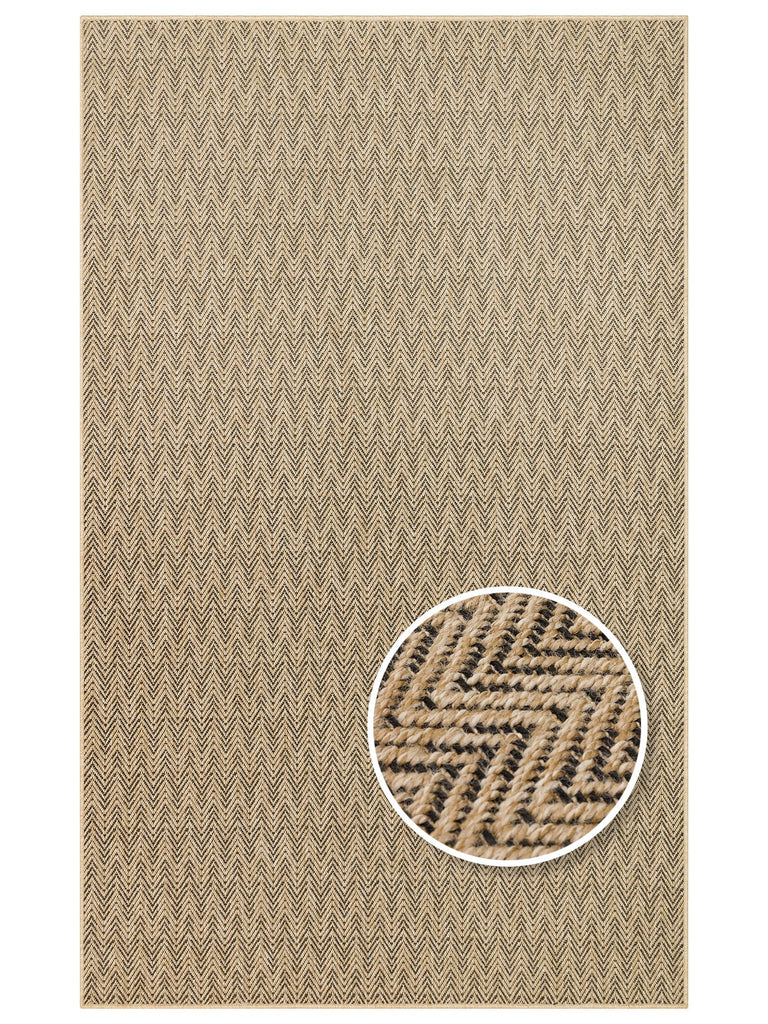 Dream Easy-to-Clean Sisal-Look Carpet Suitable for Indoor and Outdoor Use 02 NATURAL BLACKXW 