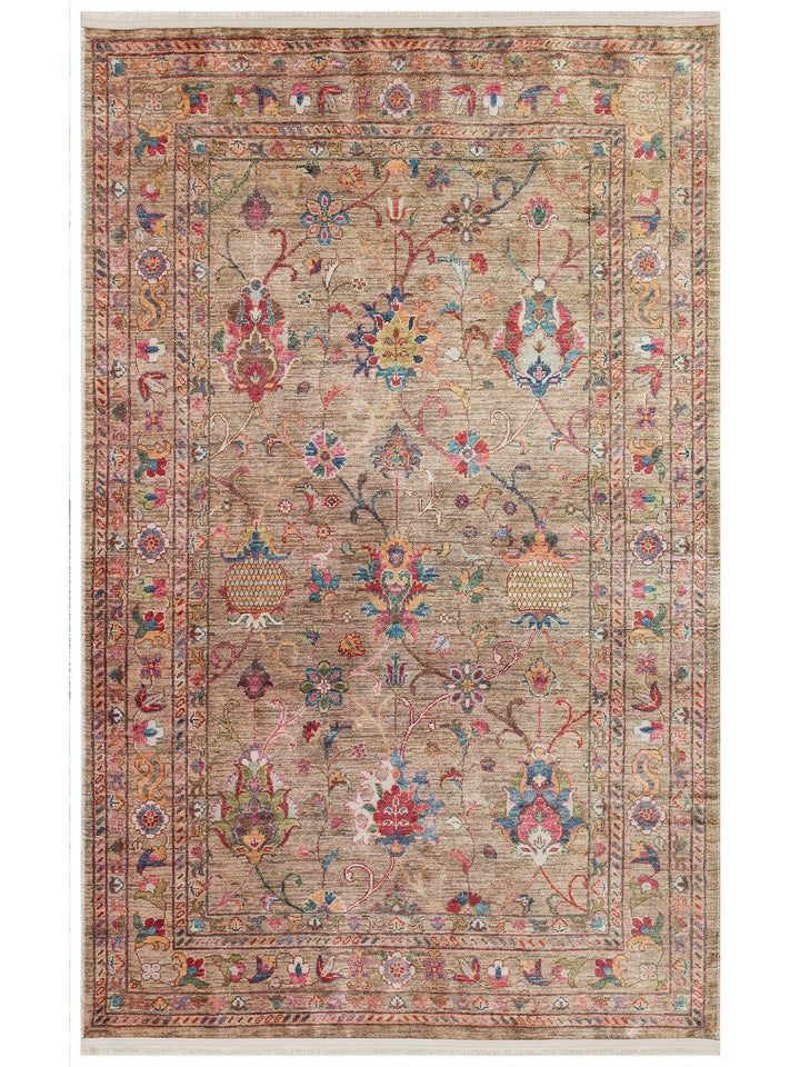 Historic Serisi Kaymaz Antik Desenli Salon Oturma Odası Koridor Mutfak Yıkanabilir Halı 08 BEIGE - Carpetdocia