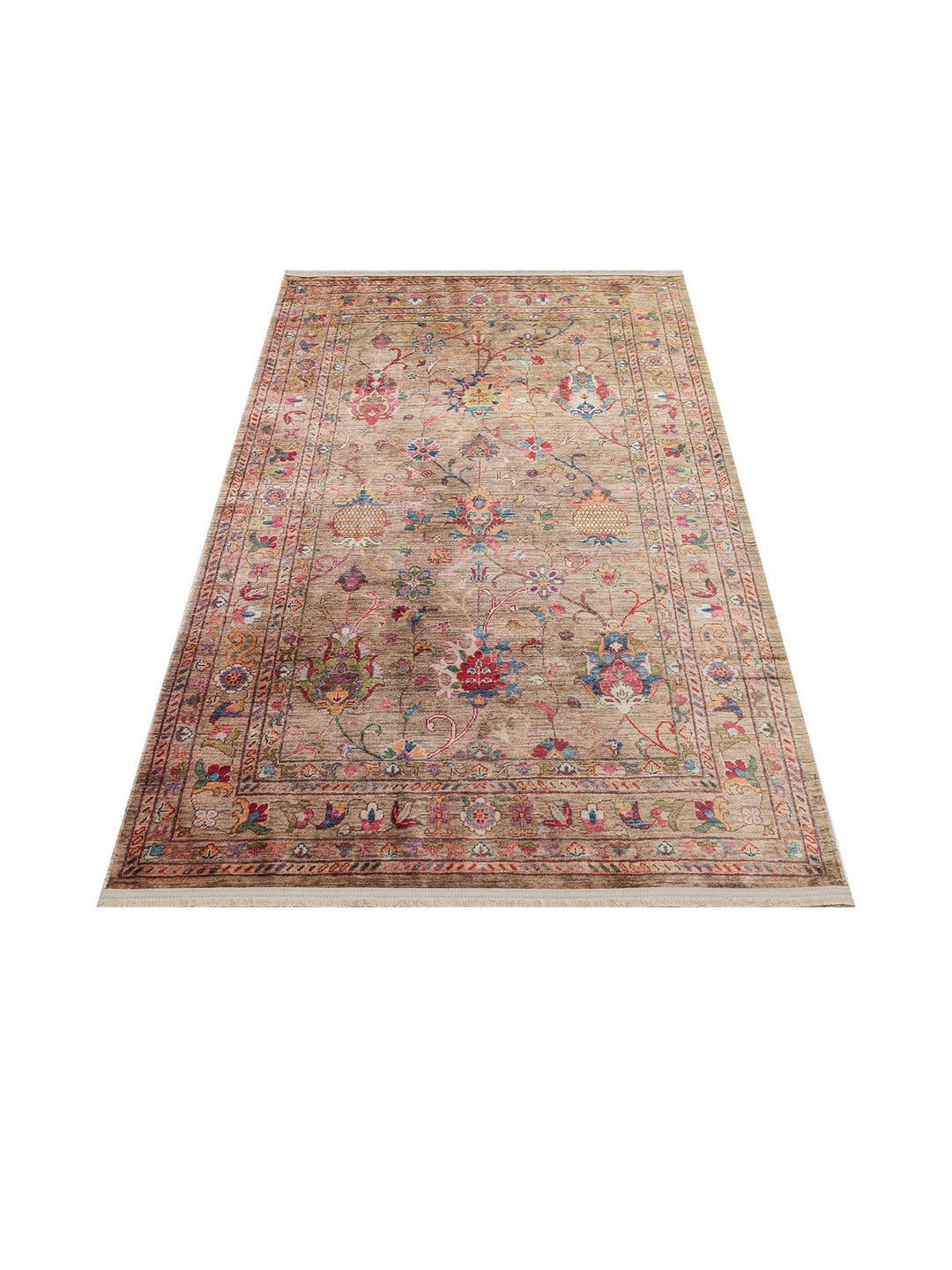 Historic Serisi Kaymaz Antik Desenli Salon Oturma Odası Koridor Mutfak Yıkanabilir Halı 08 BEIGE - Carpetdocia