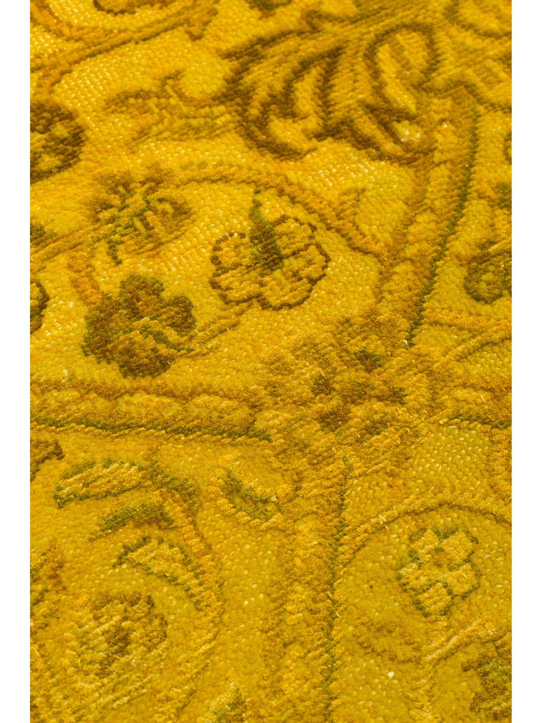 El dokuma Hindistan Jaipur halı Altın Sarı 168x239 cm doku yakın çekim detay