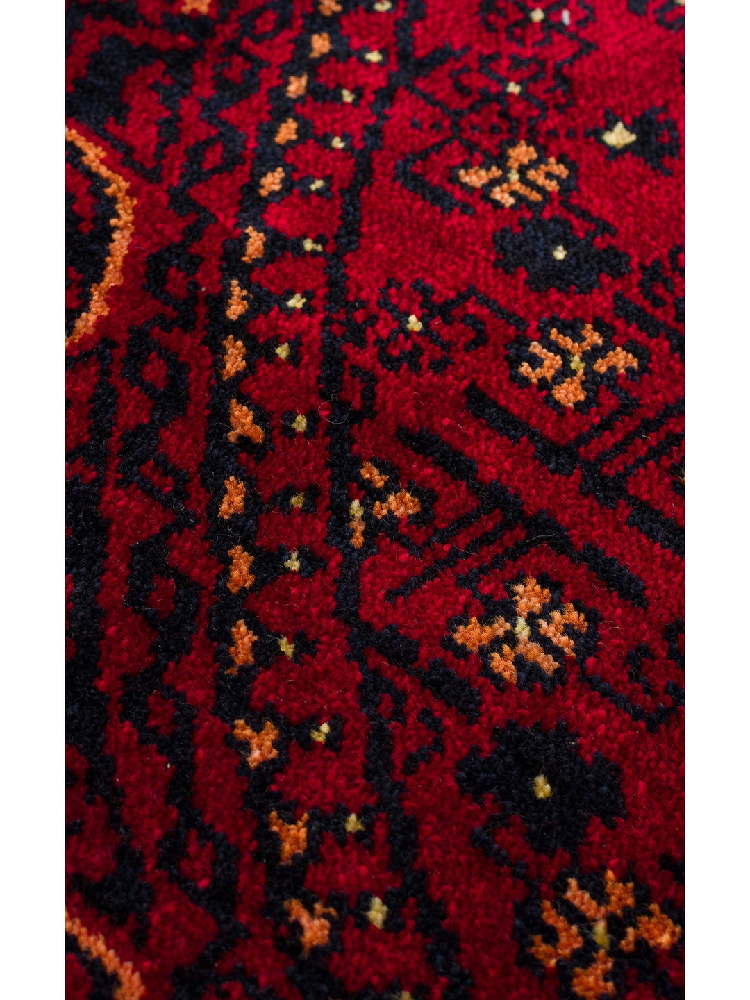 Kabil Afgan Yağcıbedir Desenli El Emeğiyle Özel Tezgahlarda Üretilen Tensel Uşak Halısı 960 RED Q - Carpetdocia