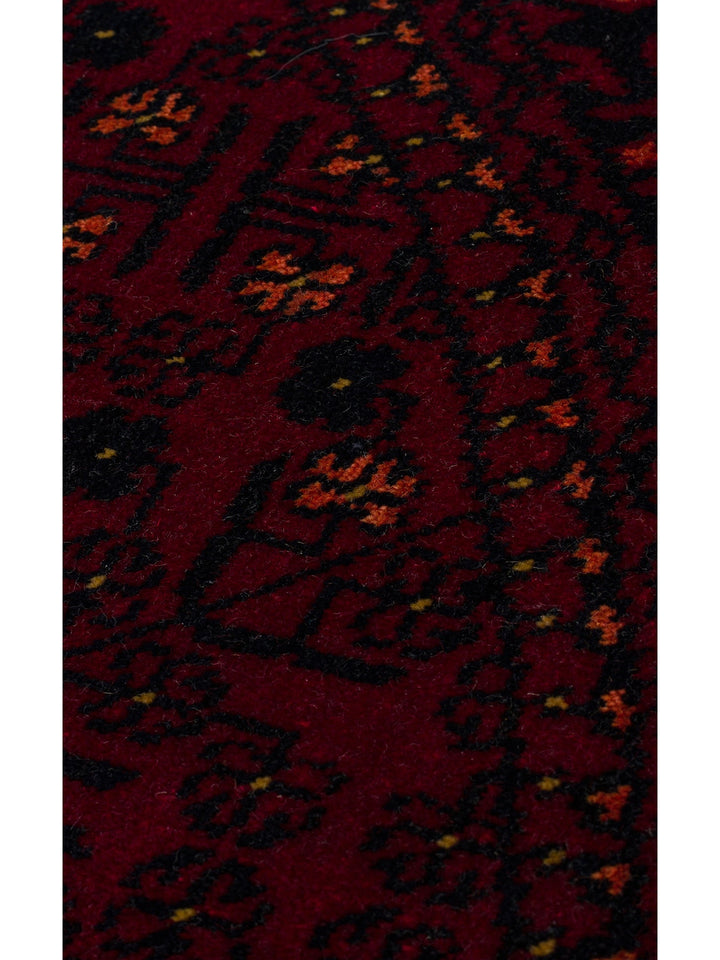Kabil Afgan Yağcıbedir Desenli El Emeğiyle Özel Tezgahlarda Üretilen Tensel Uşak Halısı 960 RED Q - Carpetdocia