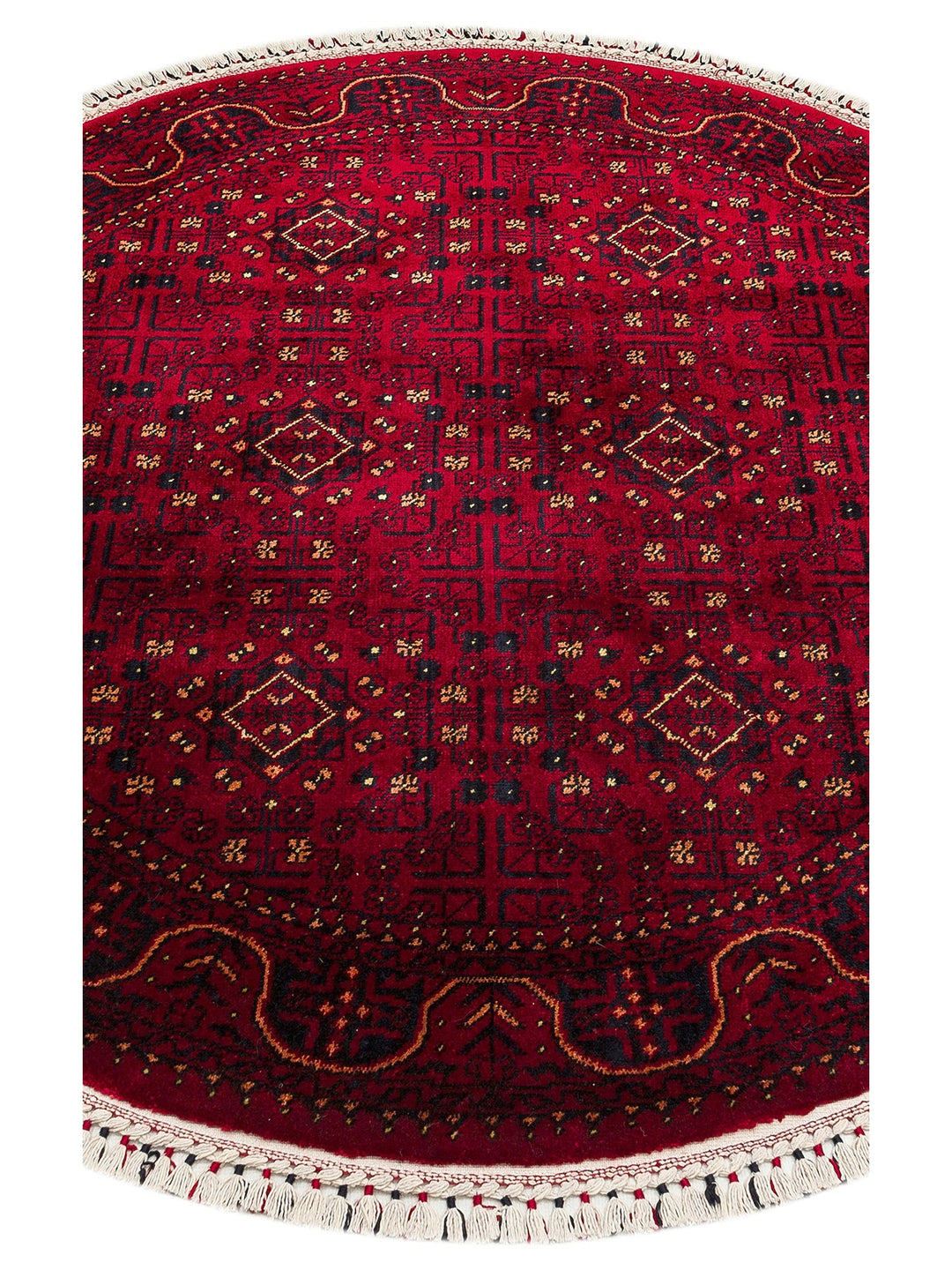 Kabil Afgan Yağcıbedir Desenli El Emeğiyle Özel Tezgahlarda Üretilen Tensel Uşak Halısı 960 RED Q - Carpetdocia