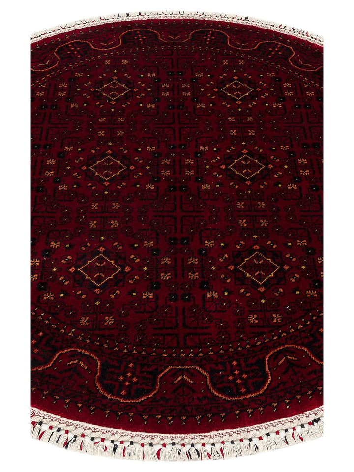 Kabil Afgan Yağcıbedir Desenli El Emeğiyle Özel Tezgahlarda Üretilen Tensel Uşak Halısı 960 RED Q - Carpetdocia