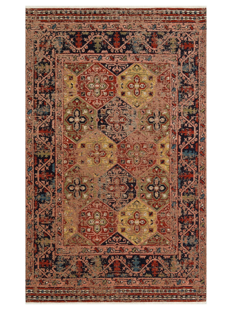 Kapadokya Antik Desenli Oturma Odası Salon Mutfak Koridor Yıkanabilir Kaymaz Tabanlı Kilim 01 MULTY