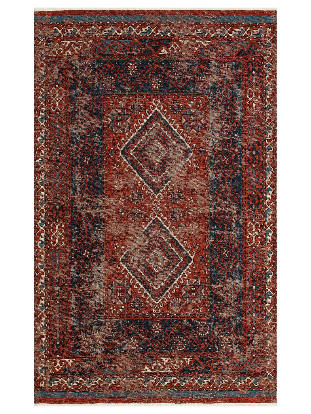 Kapadokya Antik Desenli Oturma Odası Salon Mutfak Koridor Yıkanabilir Kaymaz Tabanlı Kilim 02 MULTY - Carpetdocia