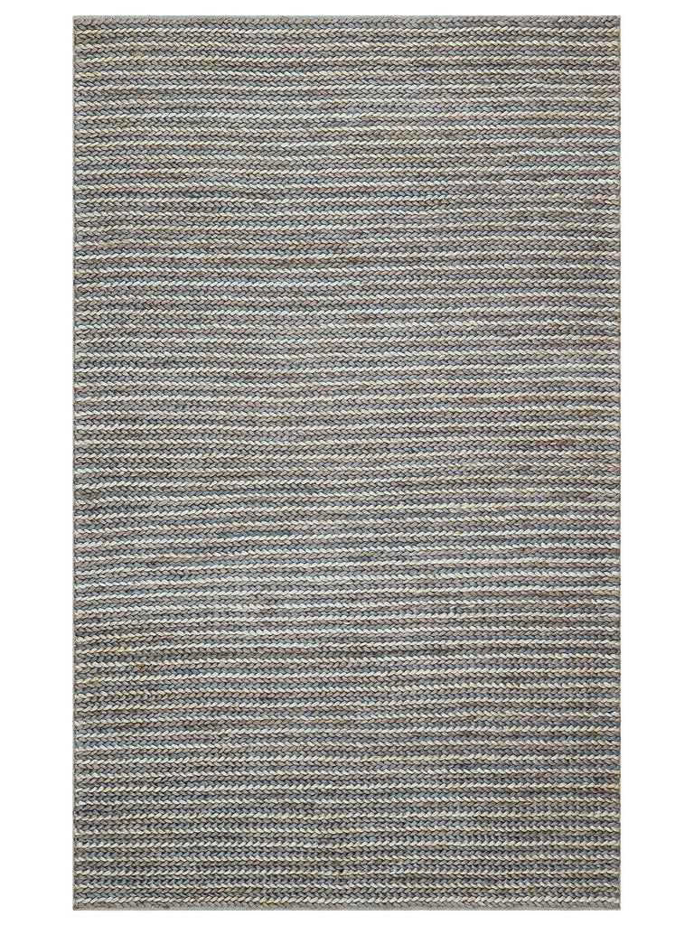 Knit Jüt Farklı Örgü Dokusuna Sahip El Dokuma Naturel Jüt Hasır Halı 1512 NAVY MULTY XW