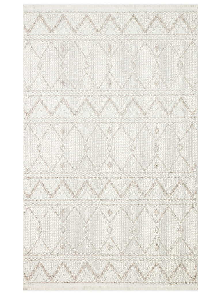 Mali Yumuşak Tuşeli Örgü Dokuma Oturma Odası Koridor Antre Yatak Odası Modern Halı 03 WHITE BEIGE