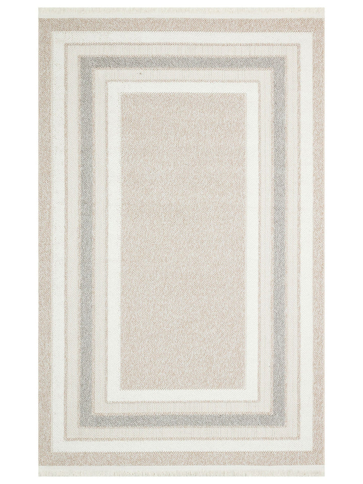 Mali Yumuşak Tuşeli Örgü Dokuma Oturma Odası Koridor Antre Yatak Odası Modern Halı 04 BEIGE GREY - Carpetdocia