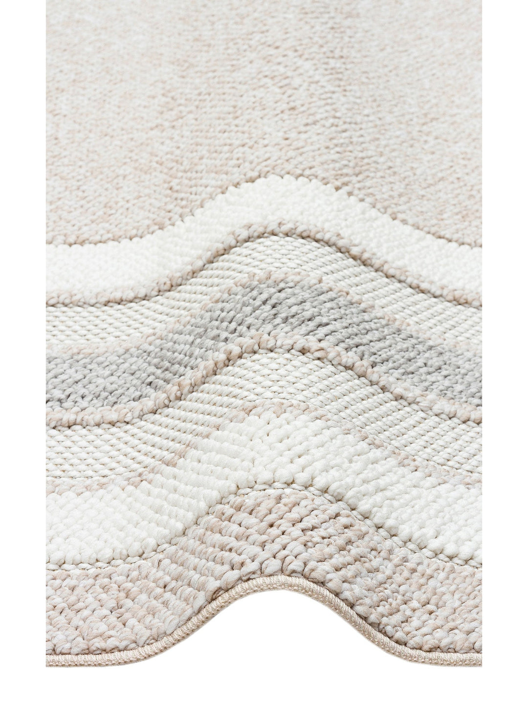 Mali Yumuşak Tuşeli Örgü Dokuma Oturma Odası Koridor Antre Yatak Odası Modern Halı 04 BEIGE GREY - Carpetdocia
