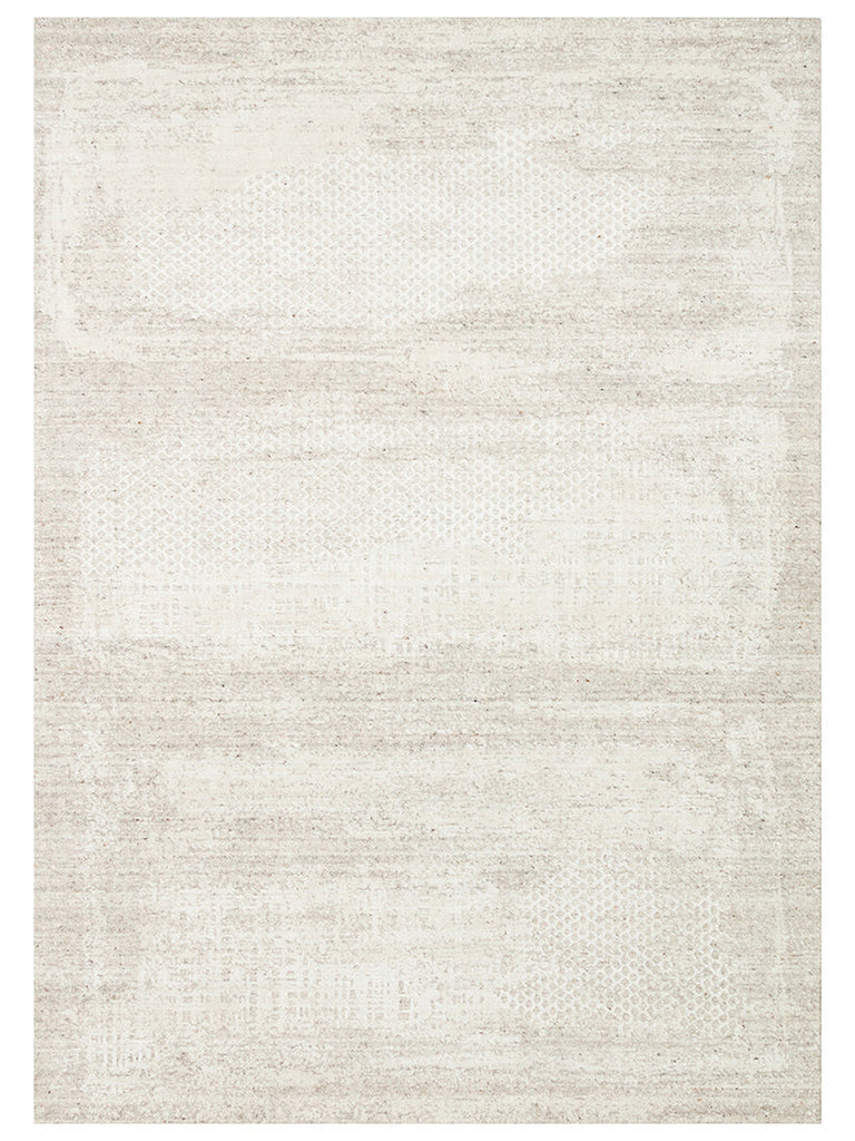 Palette Series 100% Natural Wool Viscose Cotton Hand Woven Scandinavian Living Room Carpet BEIGE