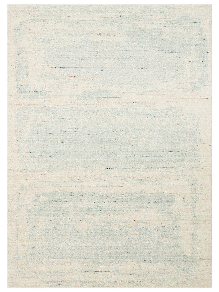 Palette Series 100% Natural Wool Viscose Cotton Hand Woven Scandinavian Living Room Carpet BEIGE TEAL
